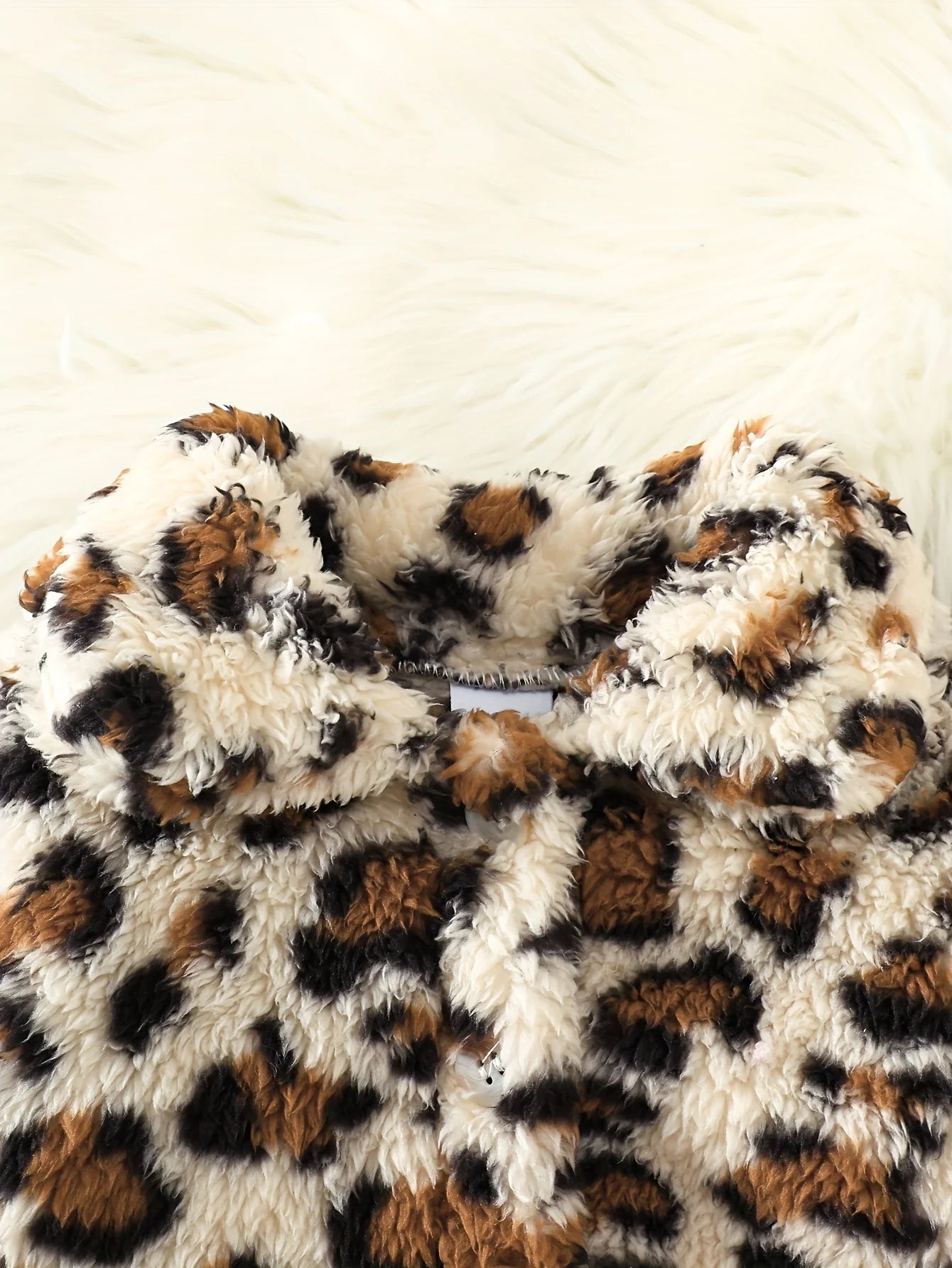 Baby Girl Leopard Faux Fur Jacket & Corduroy Flare Set