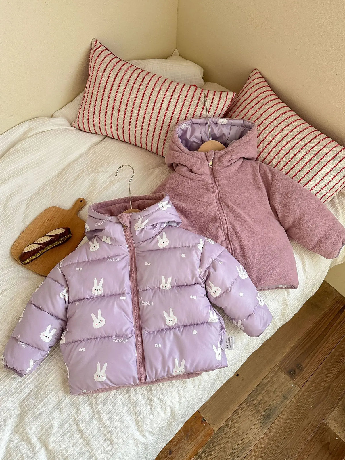 Kids' Hooded Double-Sided Plush-Lined Jacket
