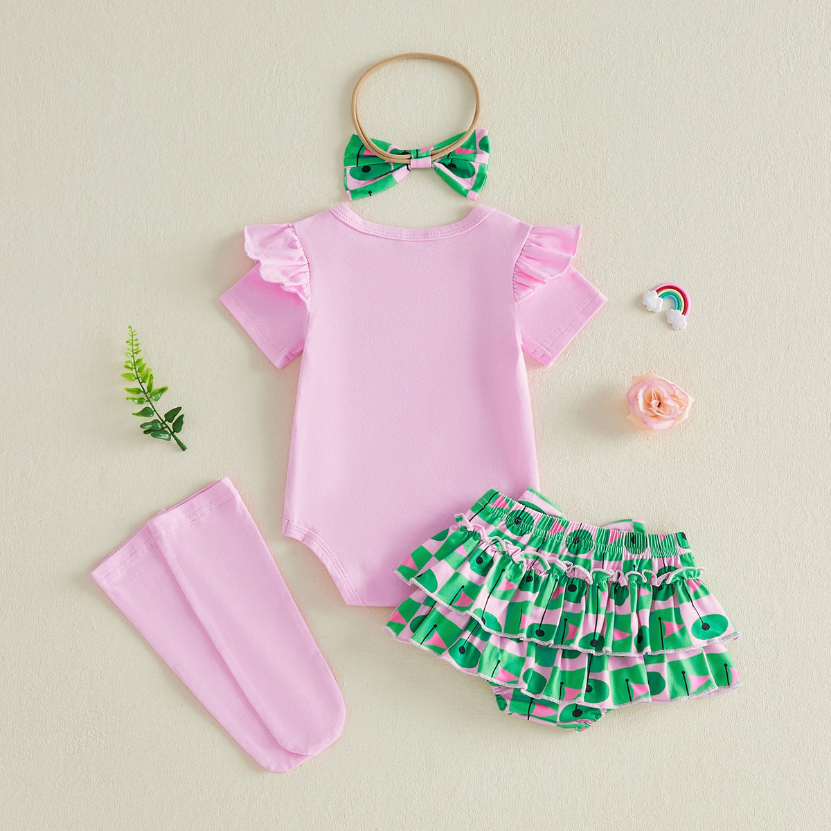 4-Piece Summer Golf Romper & Shorts Outfit