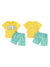 Boat Print T-Shirt and Plaid Shorts Set