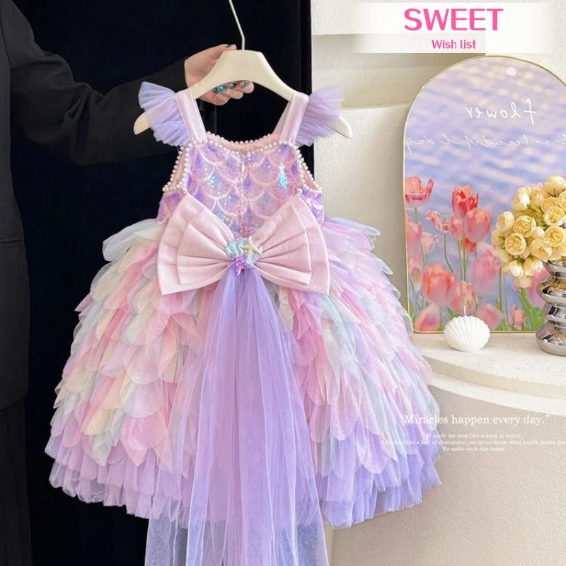 Sparkly Mermaid Princess Dress for Girls