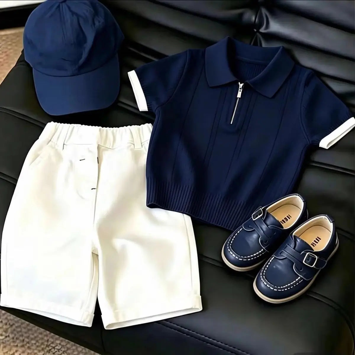 Kids Unisex Short Sleeve Top & Casual Shorts 2-Piece Set
