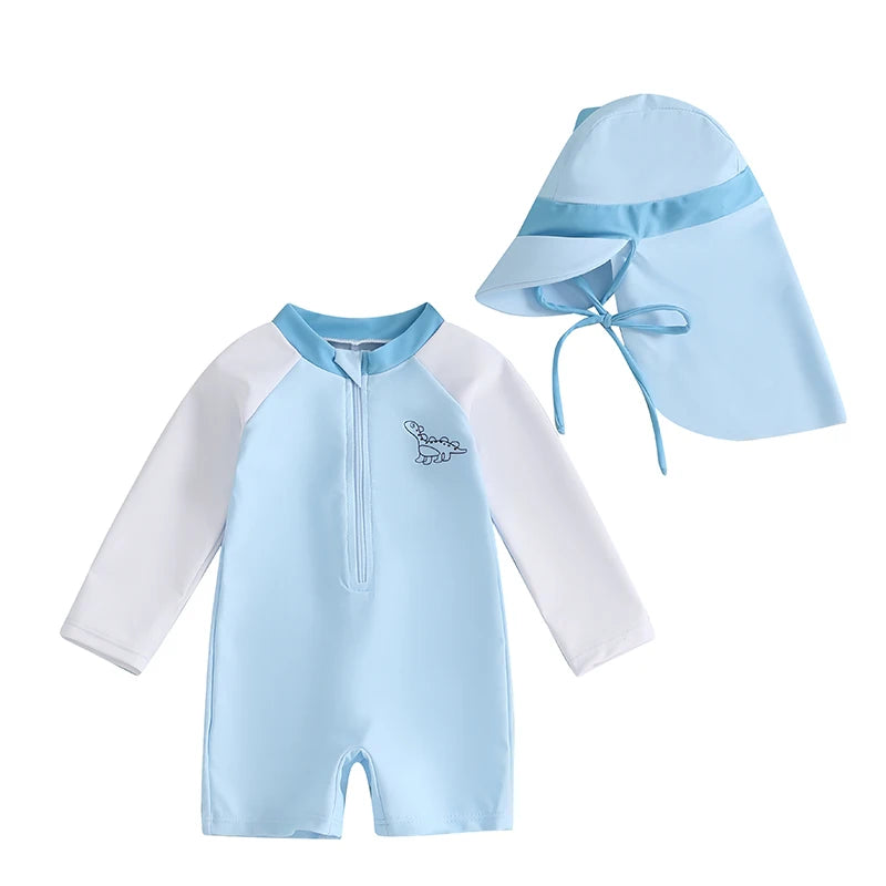 2-Piece Newborn & Toddler Boys' Rash Guard Swimsuit Set
