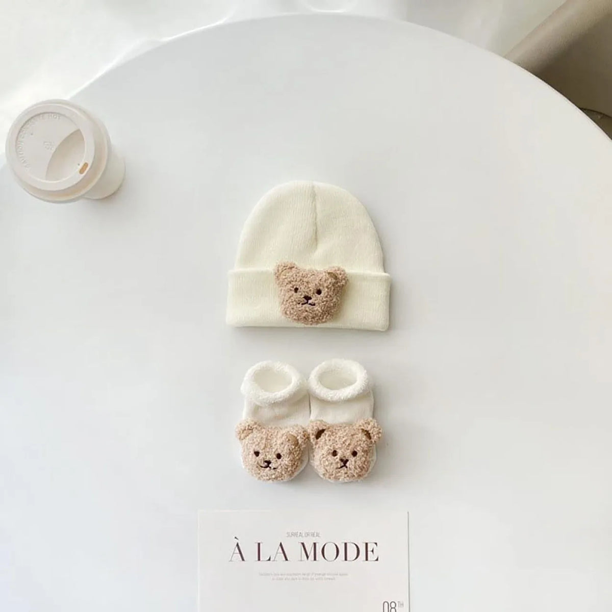 Knitted Beanie & Sock Set for Newborns