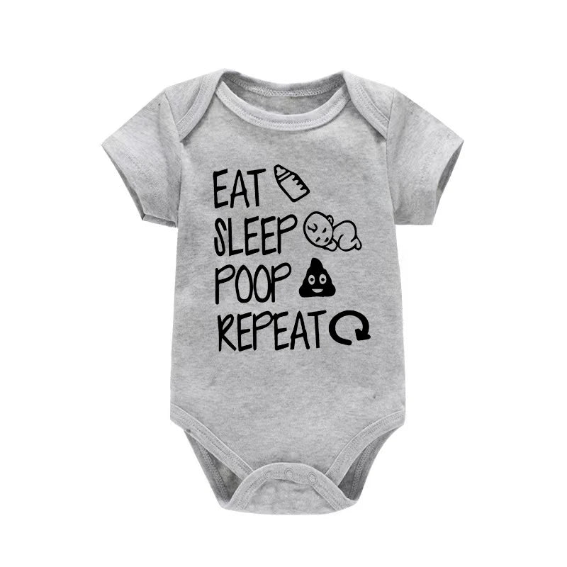 Funny "Eat Sleep Poop Repeat" Newborn Baby Romper