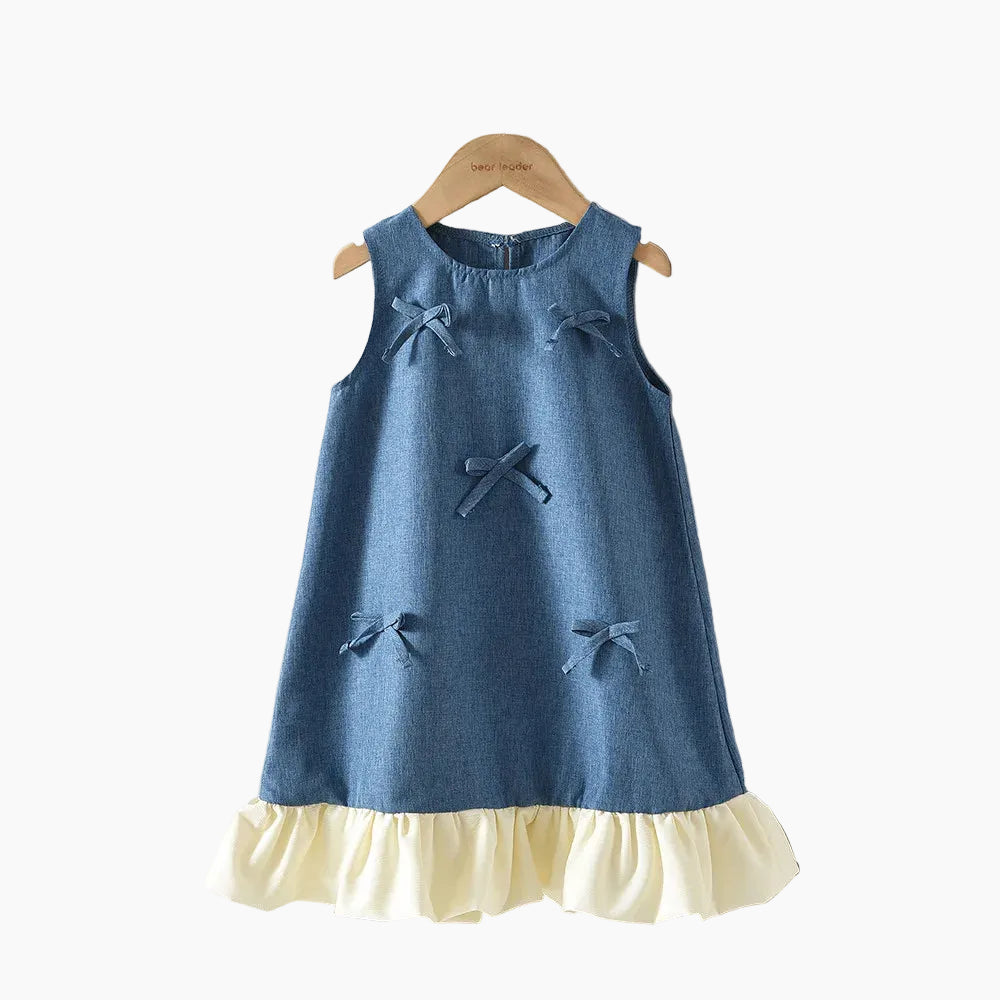 Sleeveless Bow Lace Princess Vest Dress