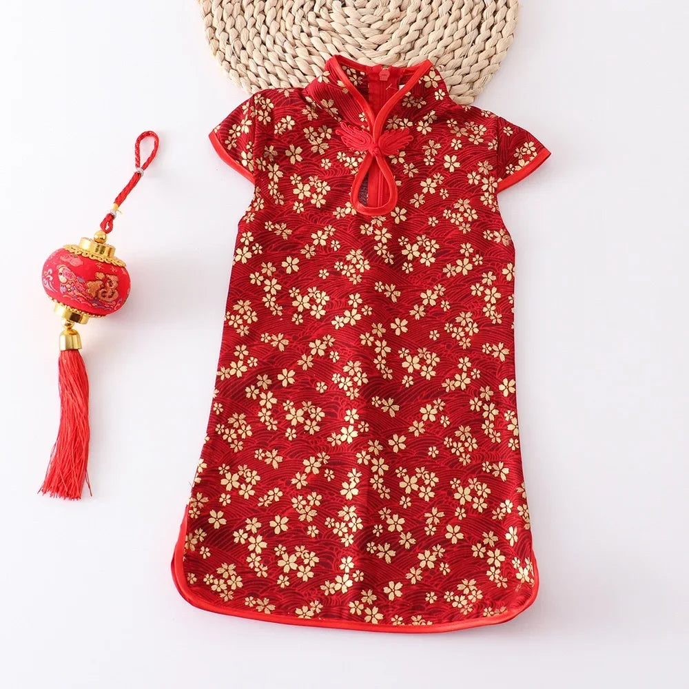 Girls' Traditional Chinese Cheongsam Summer Dress