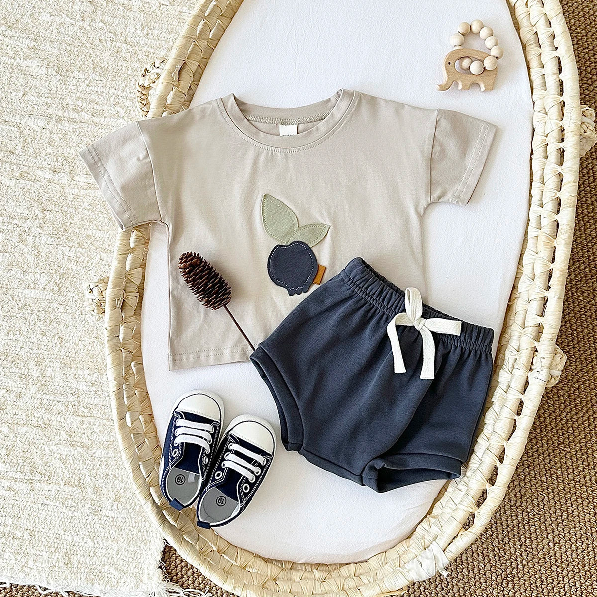 Fruit Print T-shirt and Shorts Set