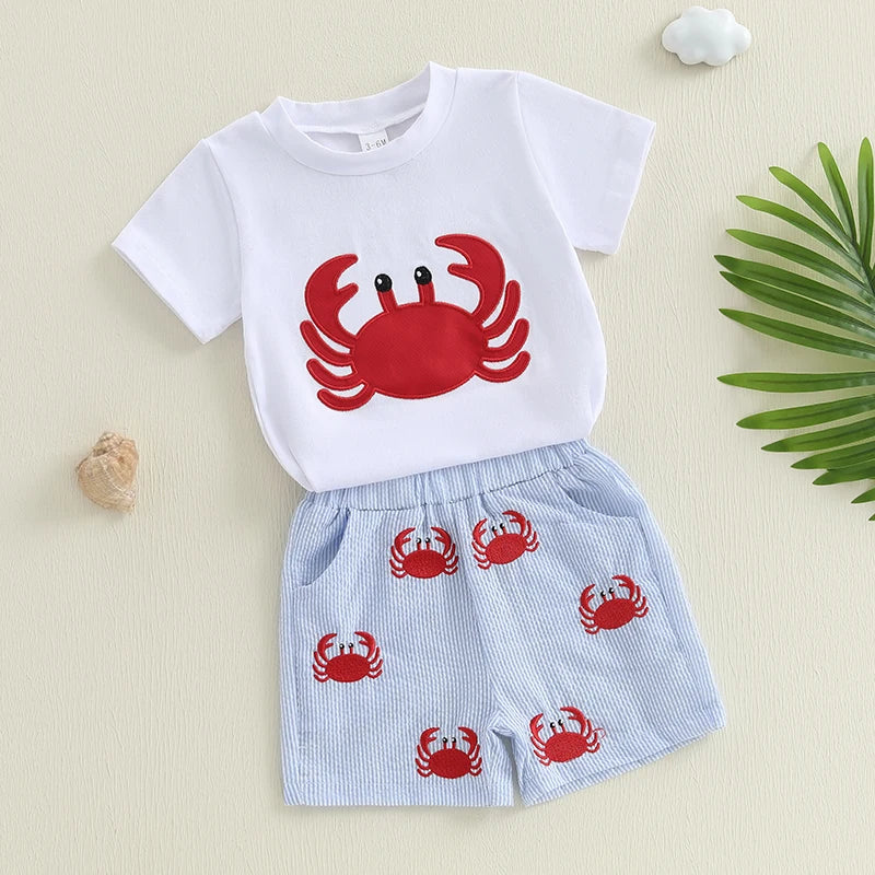 Crab & Crawfish Print Shorts Set