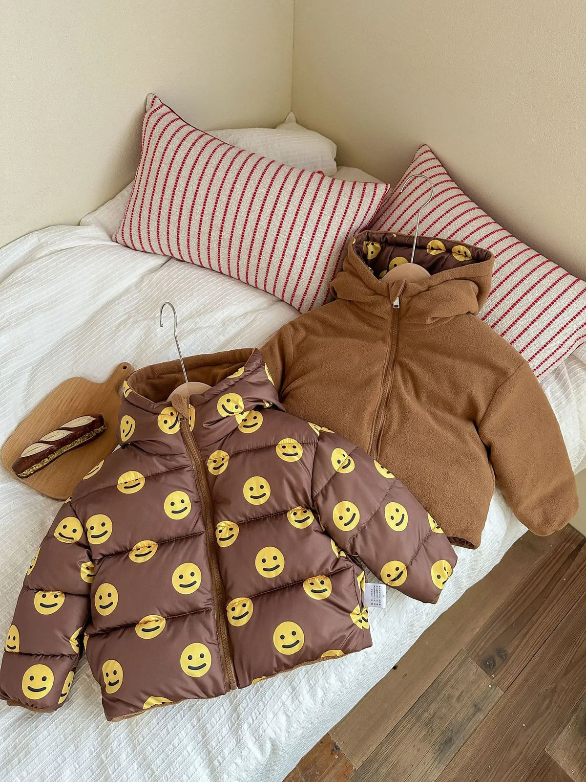 Kids' Hooded Double-Sided Plush-Lined Jacket