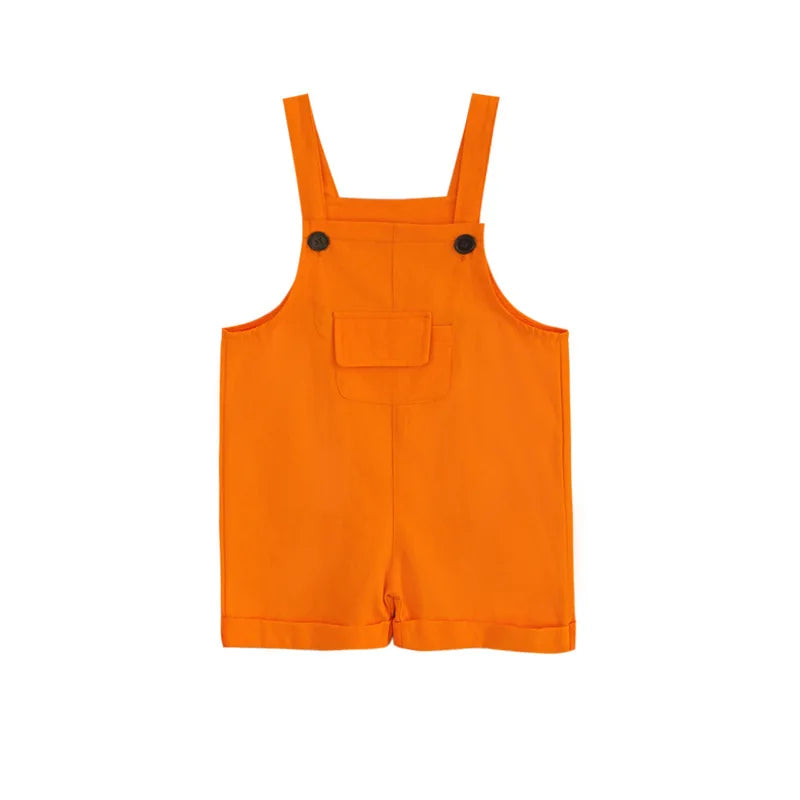 Kids Colorful Candy Color Overalls Shorts