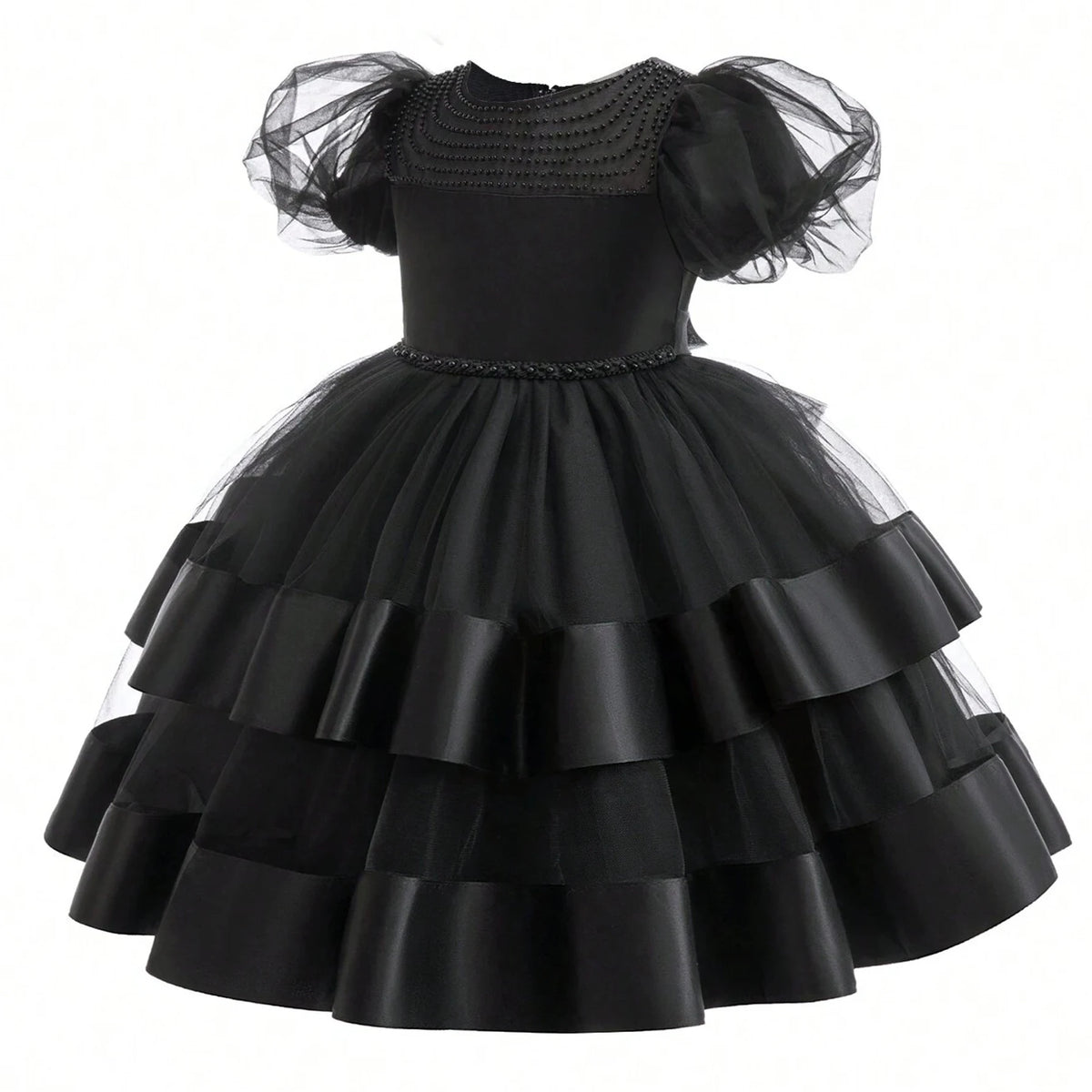 Elegant Black Princess Dress for Girls