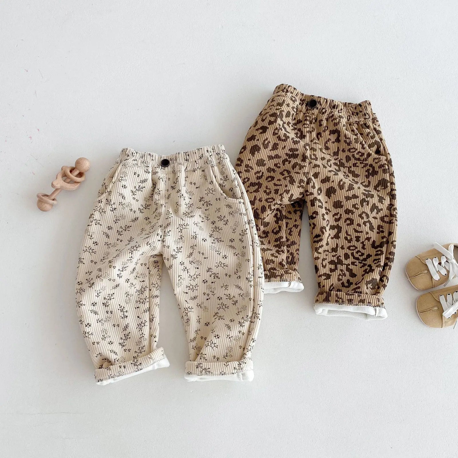Little Blossom Fleece-Lined Corduroy Pants