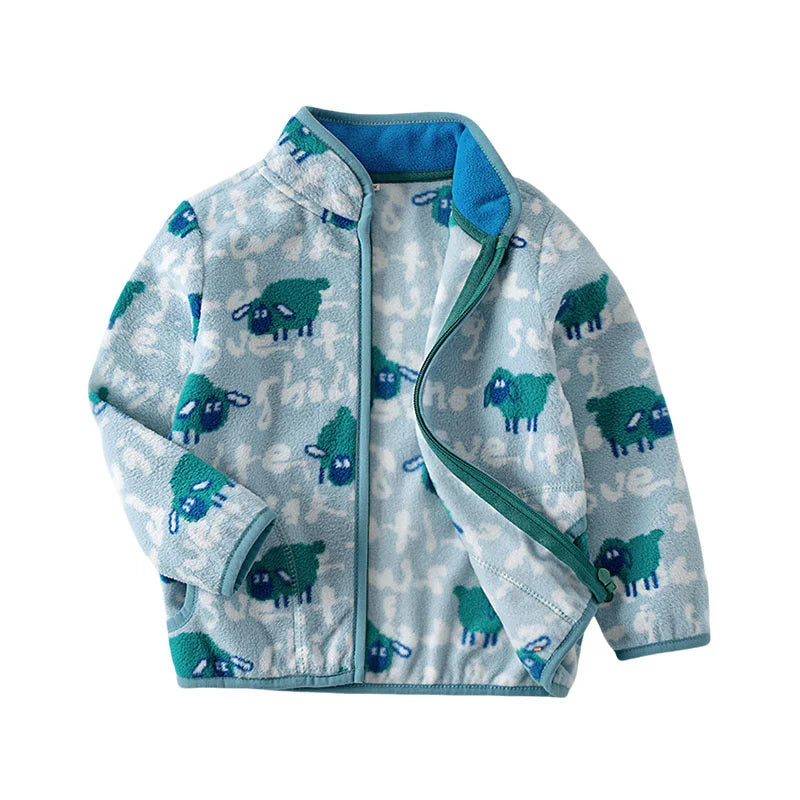 Printed Fleece Zipper Jacket for Boys