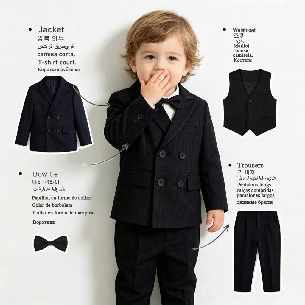 Toddler Boys' Striped Formal Suit Set
