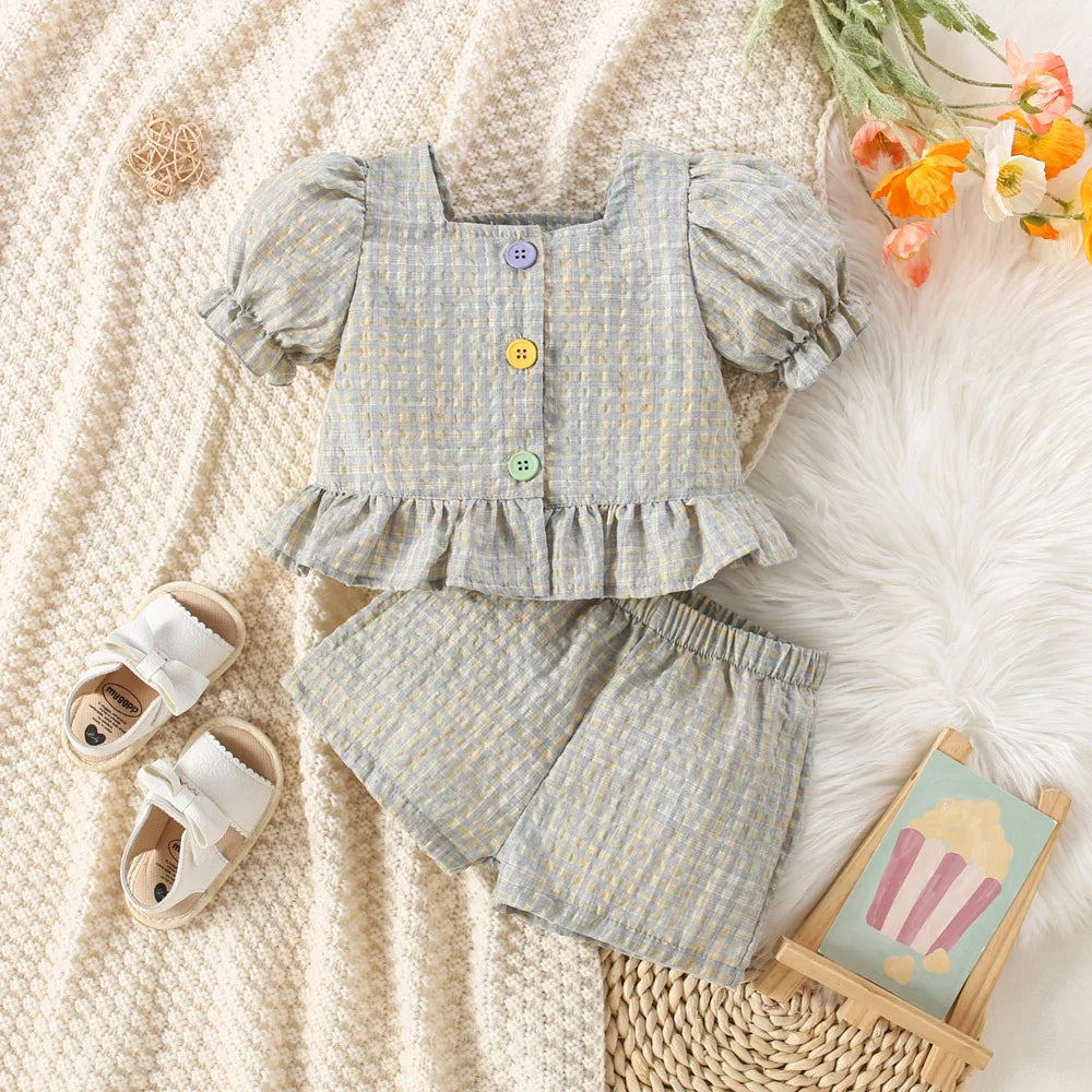 Girls Pastel Plaid Outfit