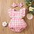 Baby Girl Ruffle Plaid Romper with Matching Headband