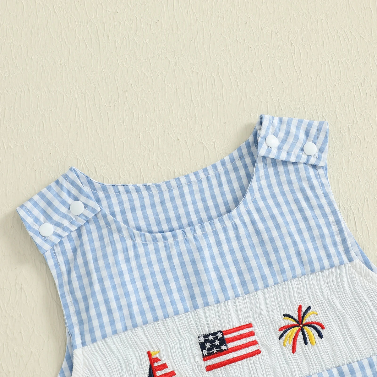 Baby 4th of July Smocked Flag Embroidery