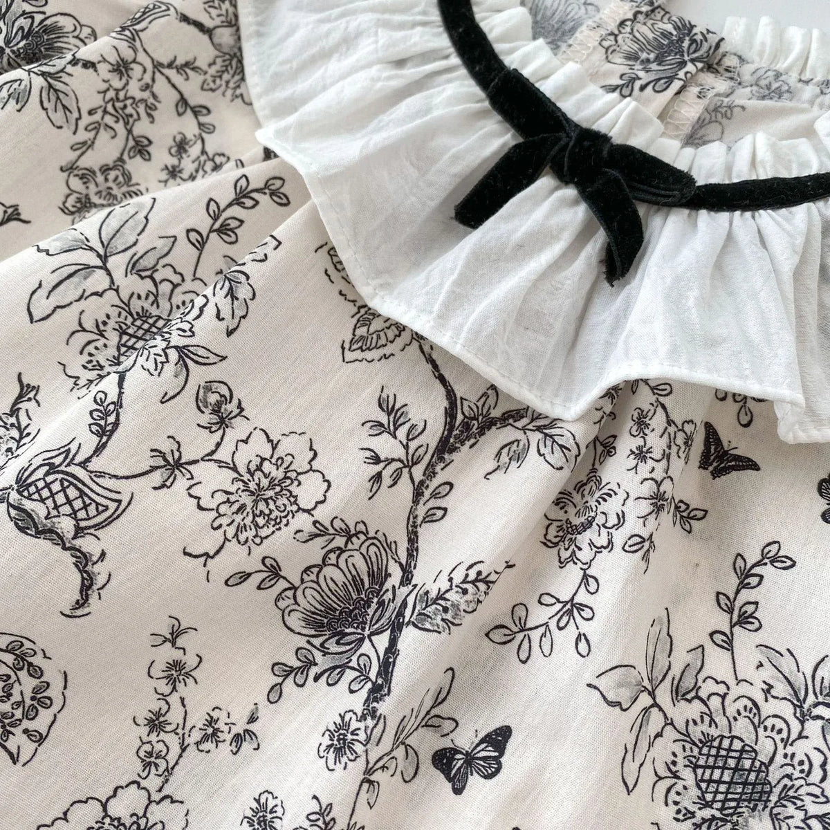 Baby Girls Floral Lace Collar Top and Bloomer Set