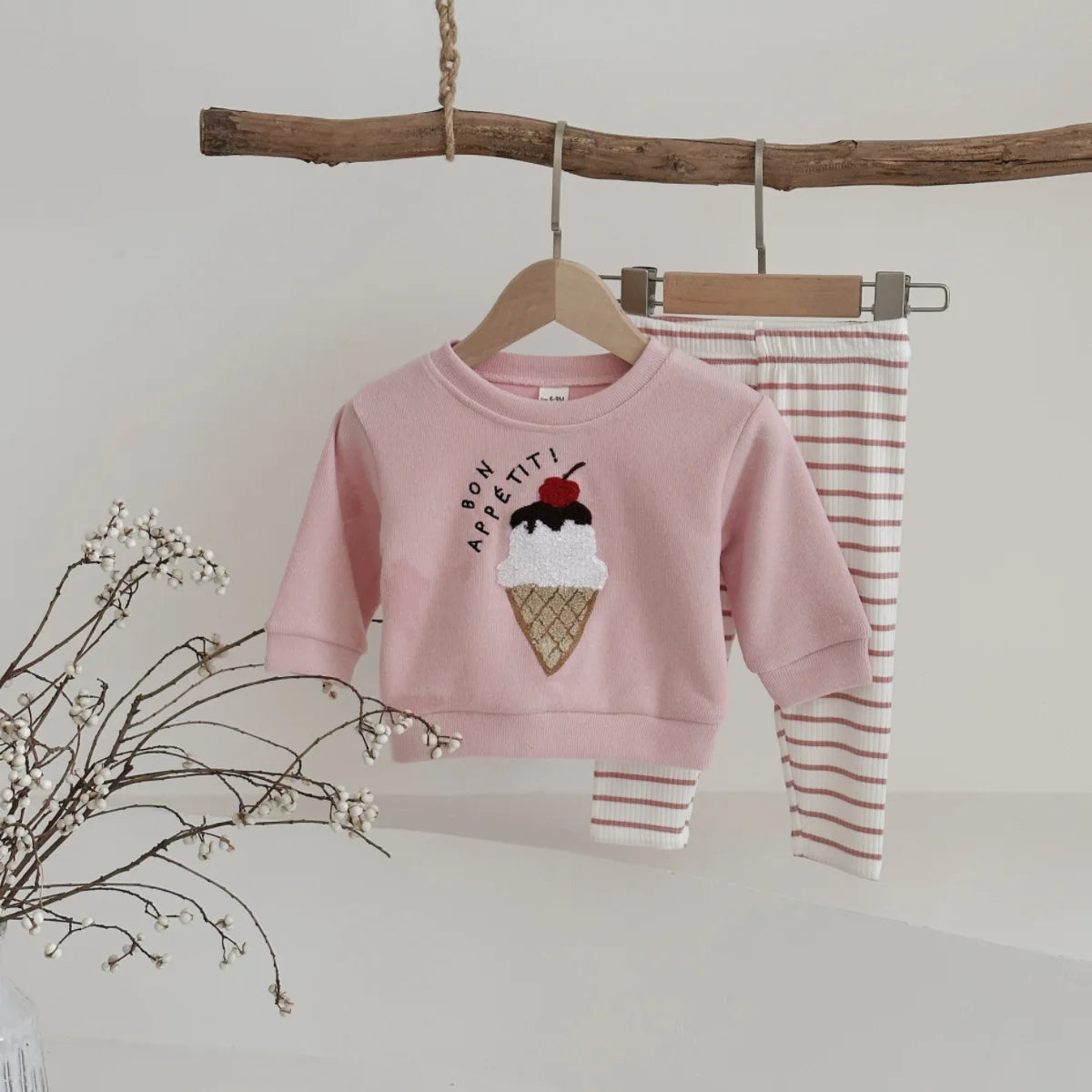 Baby & Toddler Ice Cream Top & Striped Pants Set