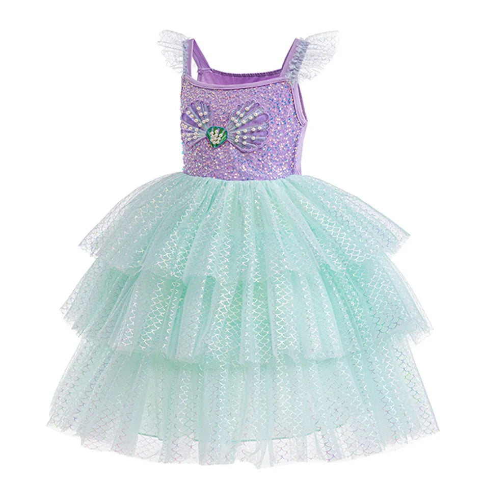 Mermaid Princess Sequin Dress for Girls