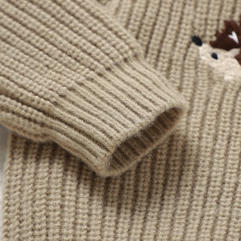 Little Hedgehog Embroidered Knit Sweater