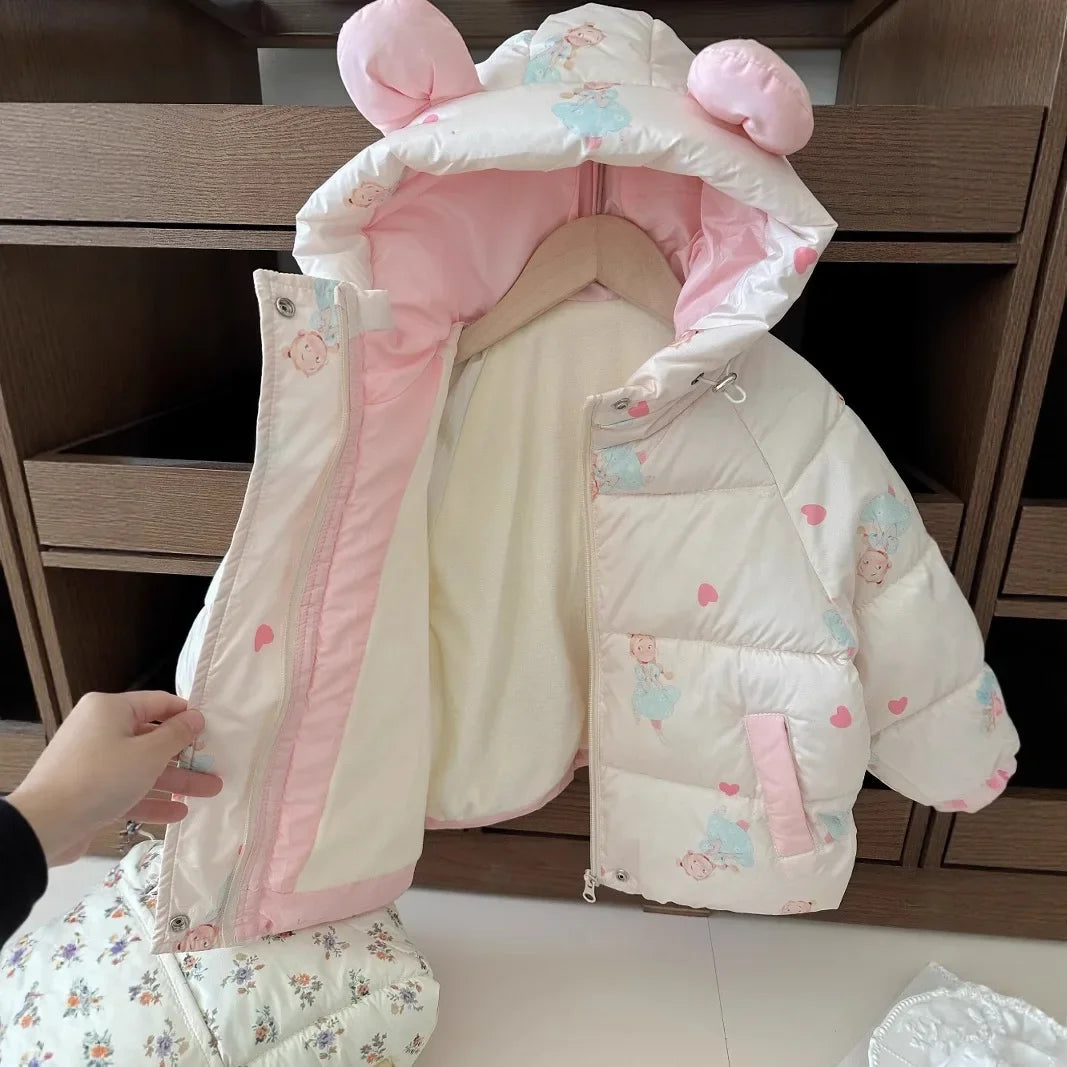 Kids' Velvet-Lined Thickened Cotton Coat
