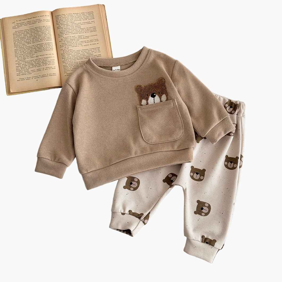 Peek-a-Boo Bear Pocket Sweatshirt & Pants Set