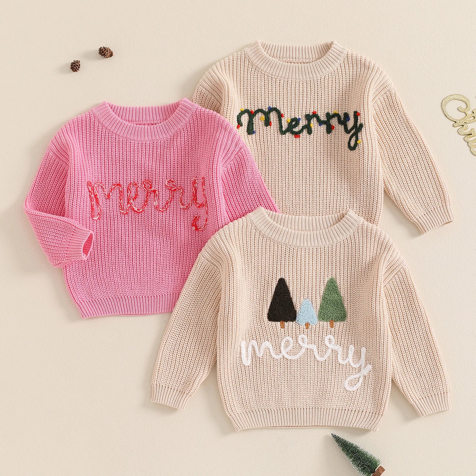 Baby & Toddler Christmas Embroidered Knit Sweater