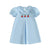 Back-to-School Apple Embroidered Blue Dress