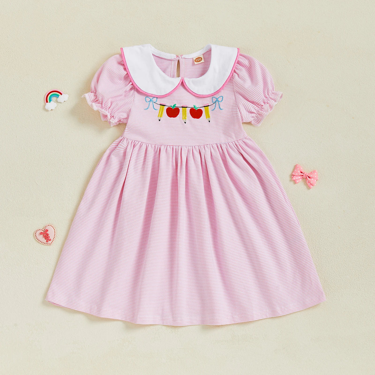 Girl Back to School Dress Striped