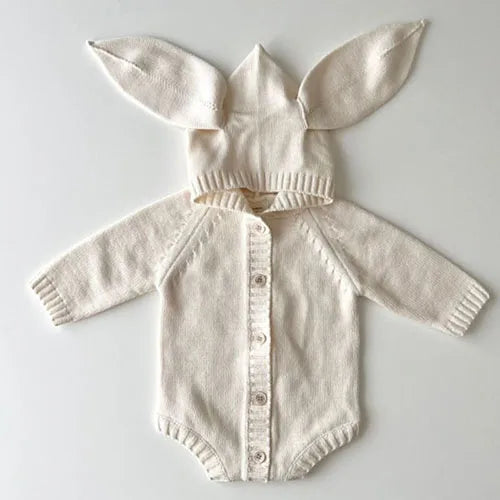 Baby Knitted Hooded Romper