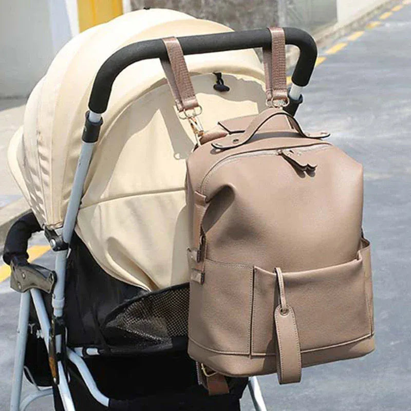 The Signature PU Leather Diaper Backpack