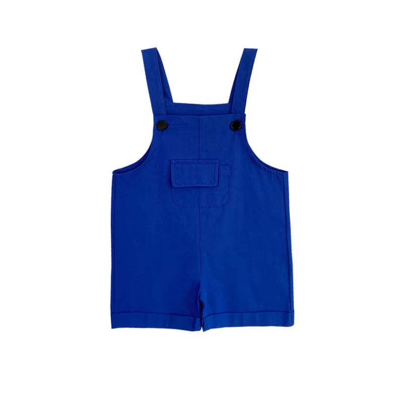 Kids Colorful Candy Color Overalls Shorts
