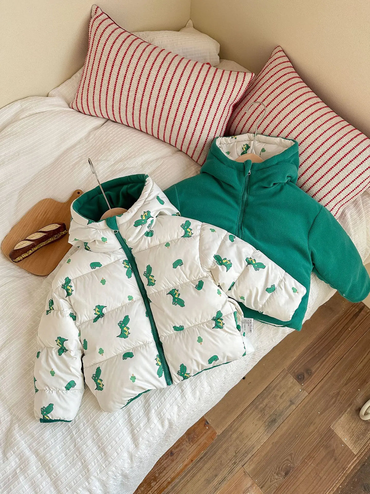 Kids' Hooded Double-Sided Plush-Lined Jacket