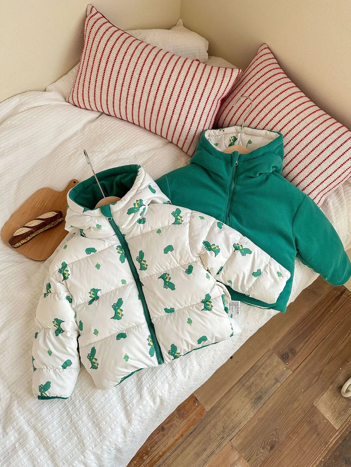 Kids' Hooded Double-Sided Plush-Lined Jacket