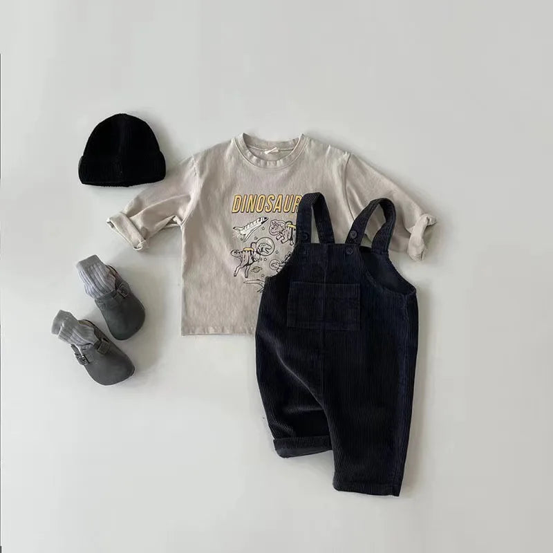 Toddler Corduroy Suspender Romper