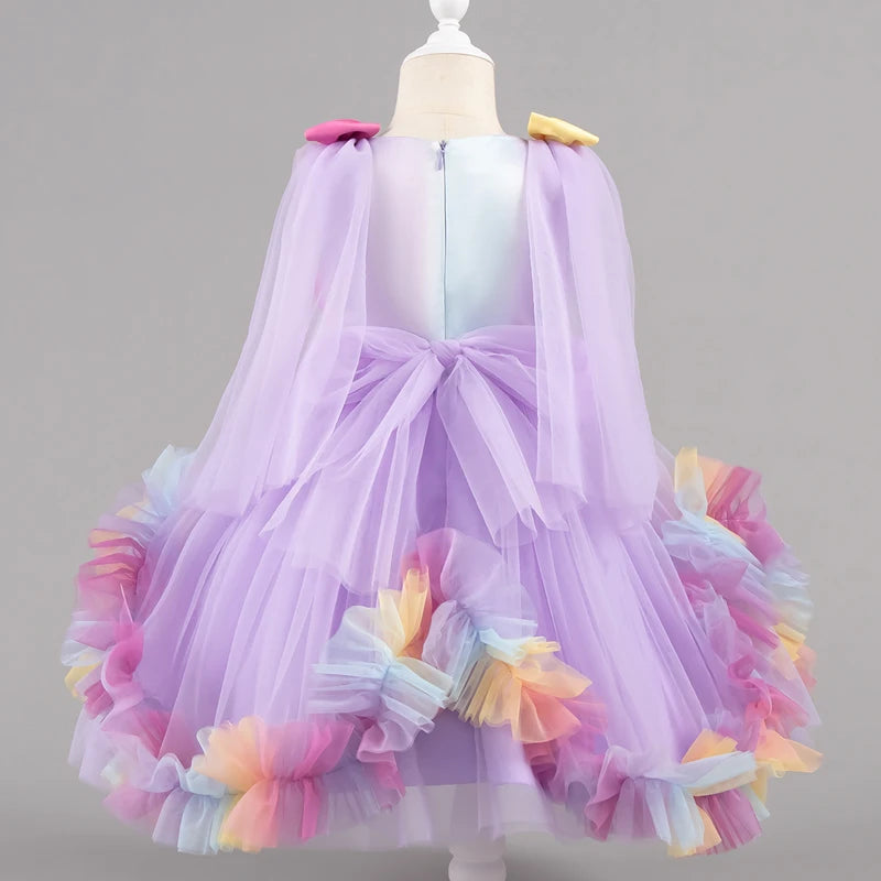 Girls Butterfly Princess Tulle Party Dress