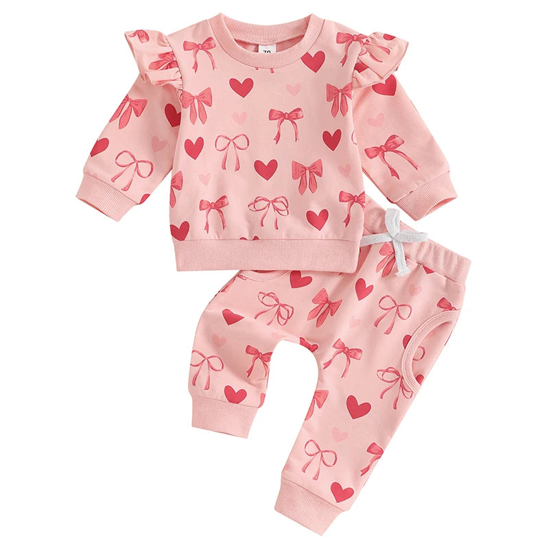 Toddler Girl's Ruffle Sleeve Loungewear Set