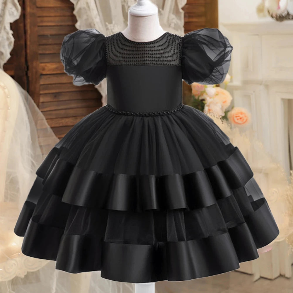 Elegant Black Princess Dress for Girls