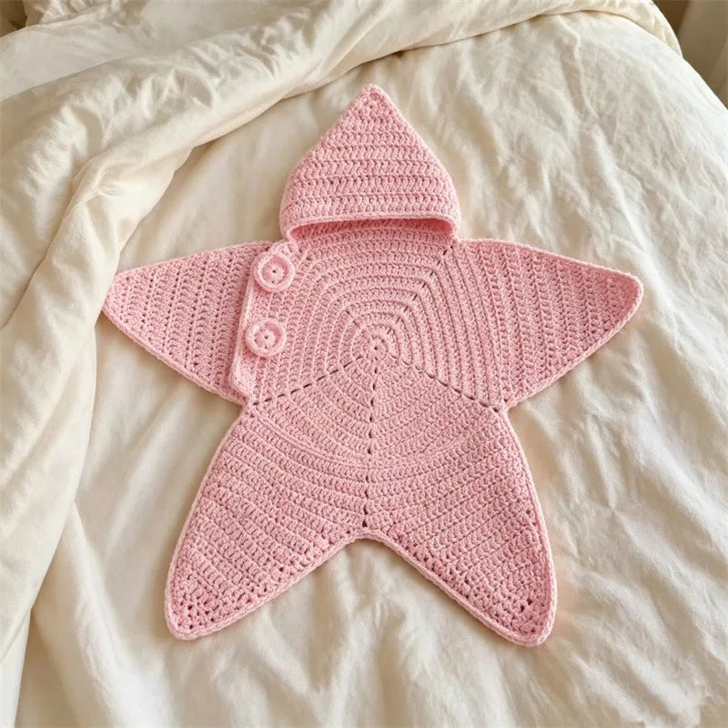Hand Knitted Starfish Baby Romper- Cute Cartoon One-Piece Jumpsuit