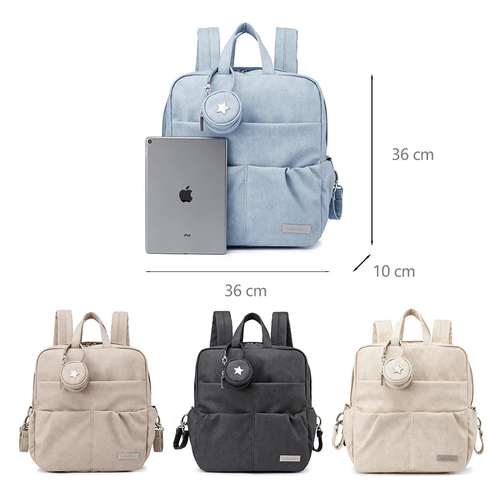 Stylish Waterproof Diaper Backpack with Pacifier Holder
