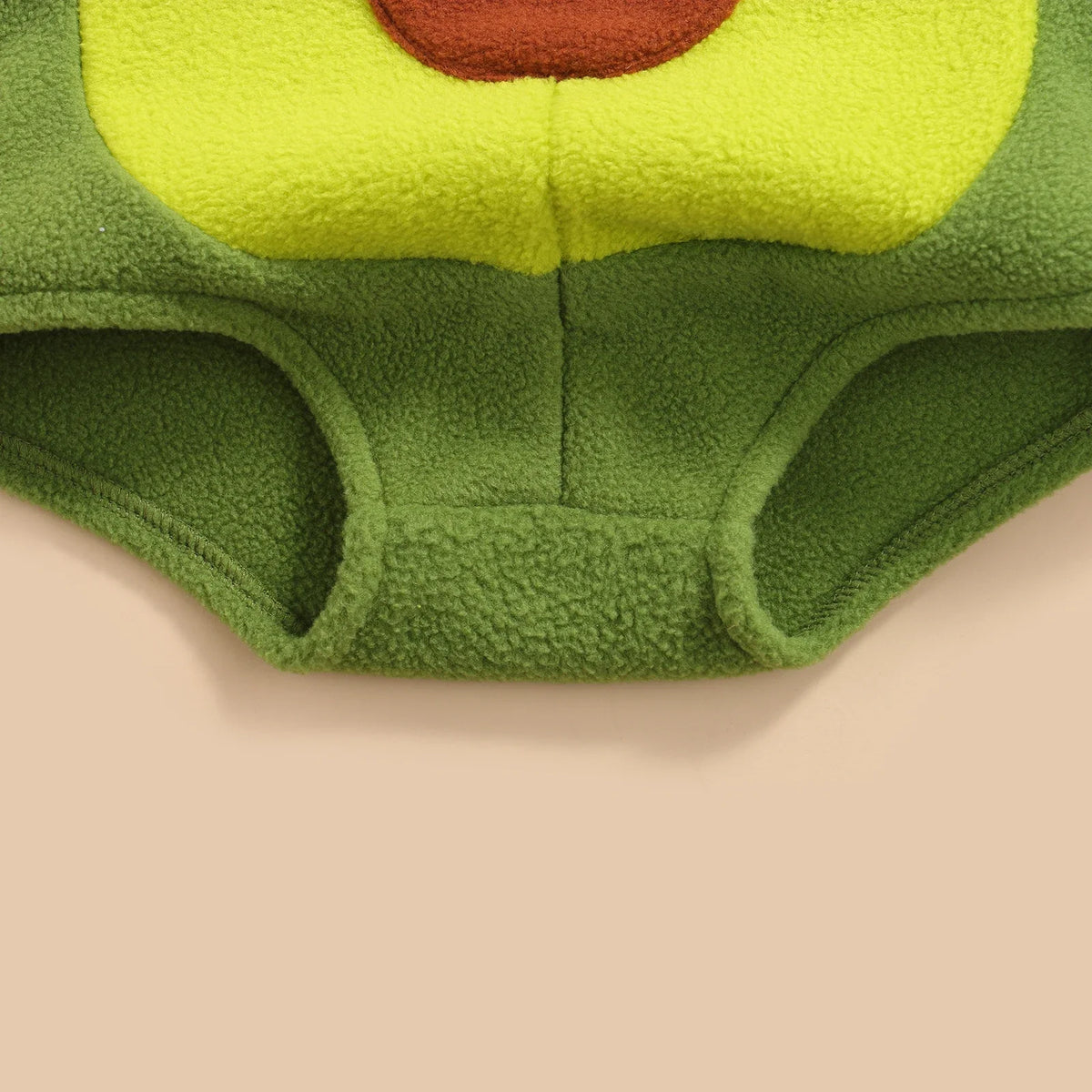Baby Unisex Avocado Hooded Zipper Flannel Romper & Striped Stockings