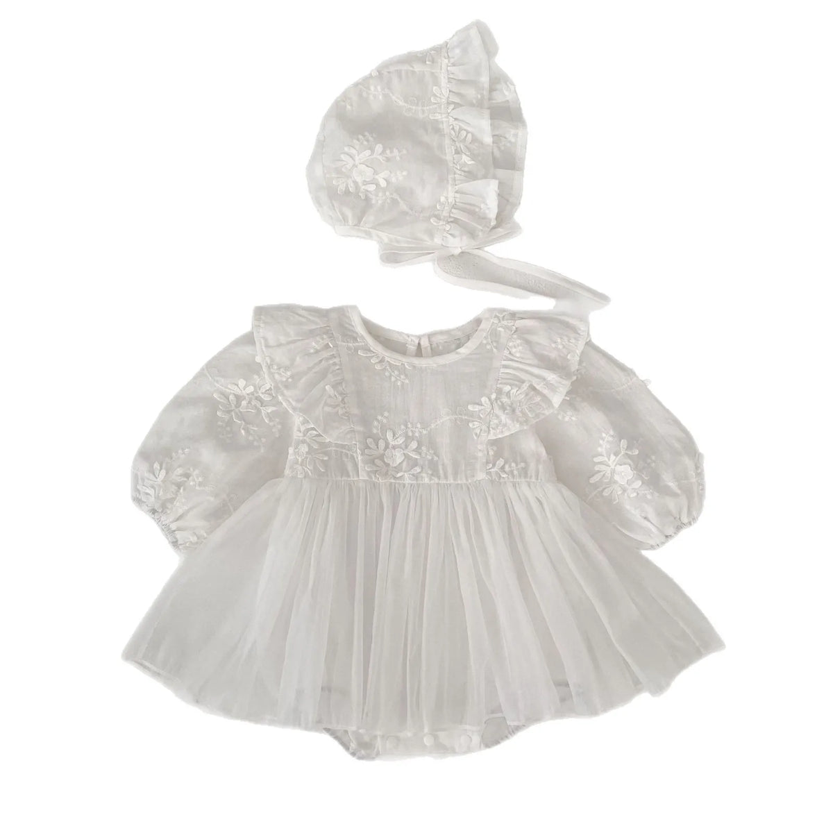 Baby Girl Long Sleeve Mesh Romper Dress