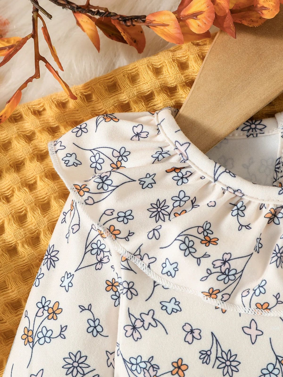 Baby Girl's Floral & Corduroy Fox Jumper Dress Set