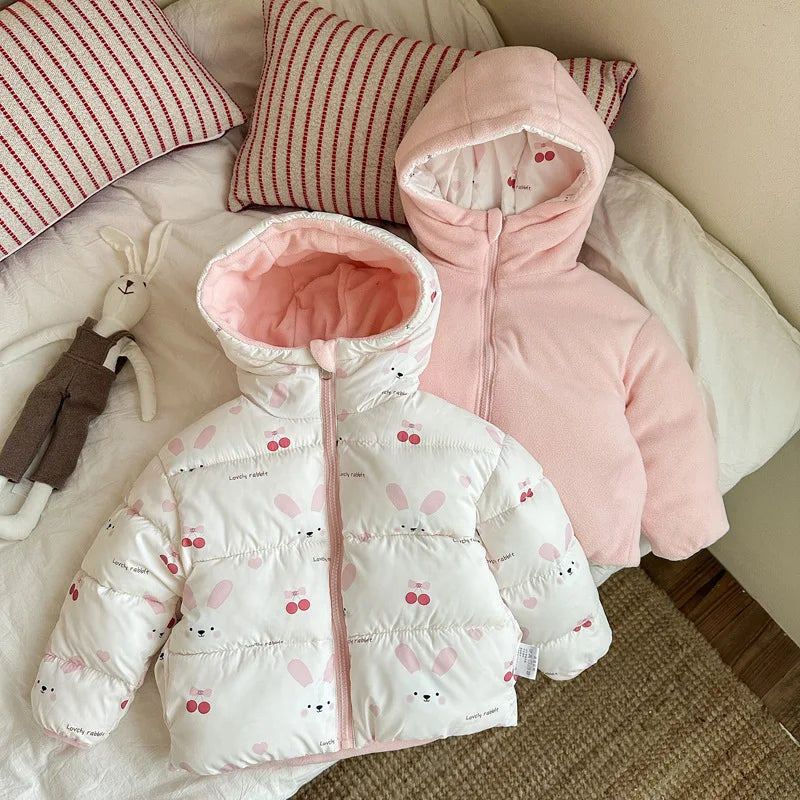 Kids' Hooded Double-Sided Plush-Lined Jacket
