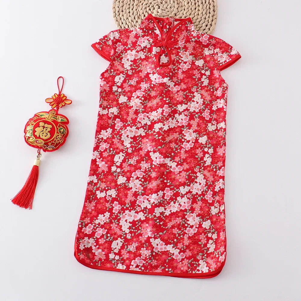 Girls' Traditional Chinese Cheongsam Summer Dress