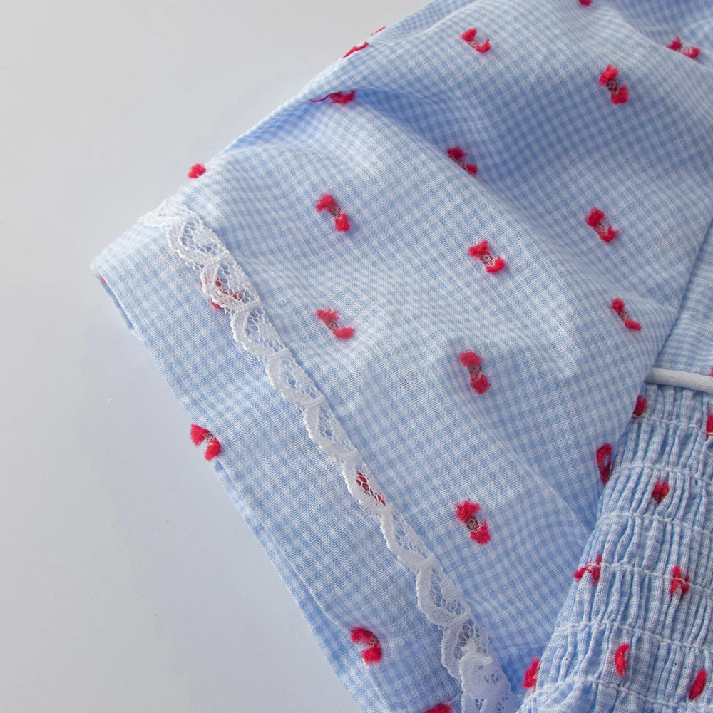 Girls' Smocked Dress with Peter Pan Collar