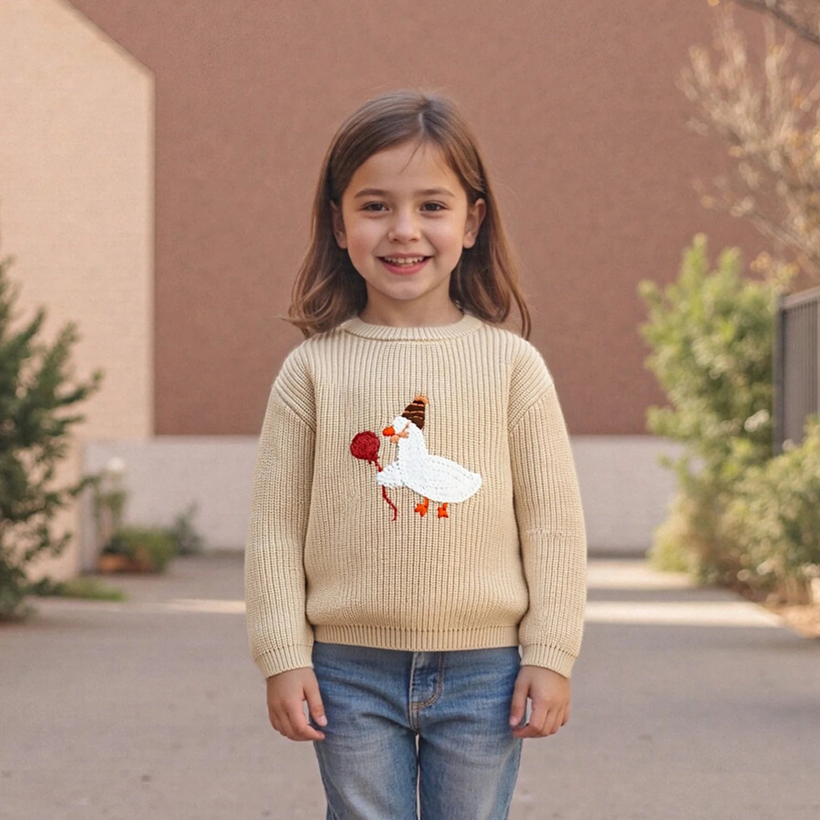 Baby & Toddler Goose Balloon Embroidered Sweater