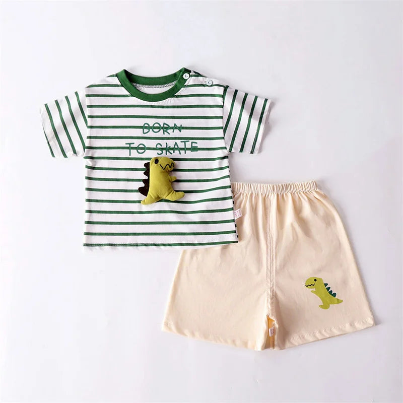 3D Appliqué T-Shirt & Shorts Set